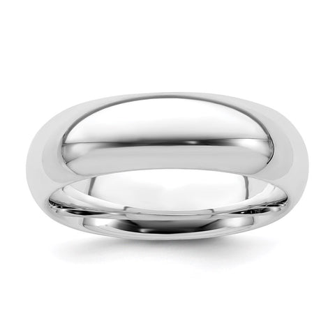 Sterling Silver 6mm Comfort Fit Band-QCF060-4-WBC