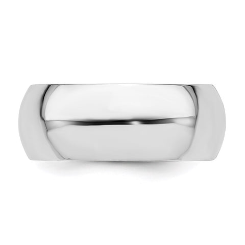Sterling Silver Rhodium-plated 8mm Comfort Fit Size 4 Band-QCF080RH-4-WBC