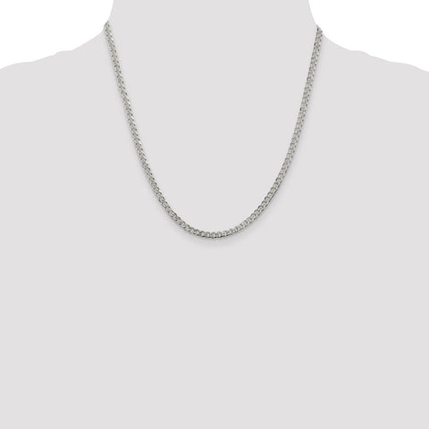 Sterling Silver 4mm PavÇ Curb Chain-WBC-QCF100-20