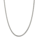 Sterling Silver 4mm Pave Curb Chain-WBC-QCF100-22