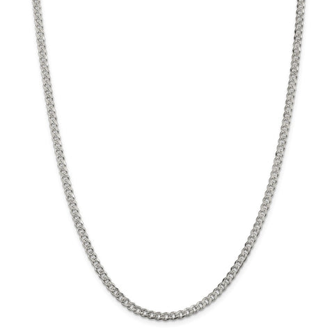 Sterling Silver 4mm Pave Curb Chain-WBC-QCF100-22