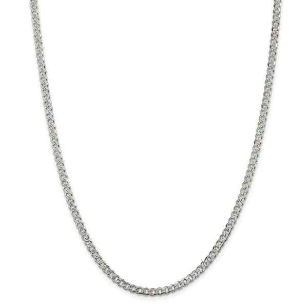 Sterling Silver 4mm PavÇ Curb Chain-WBC-QCF100-20