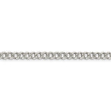 Sterling Silver 4.5mm PavÇ Curb Chain-WBC-QCF120-24