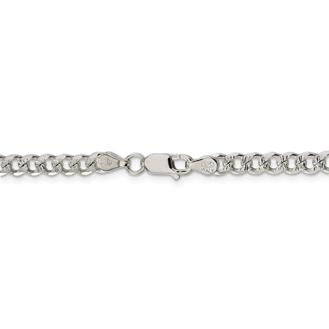 Sterling Silver 4.5mm Pave Curb Chain-WBC-QCF120-30
