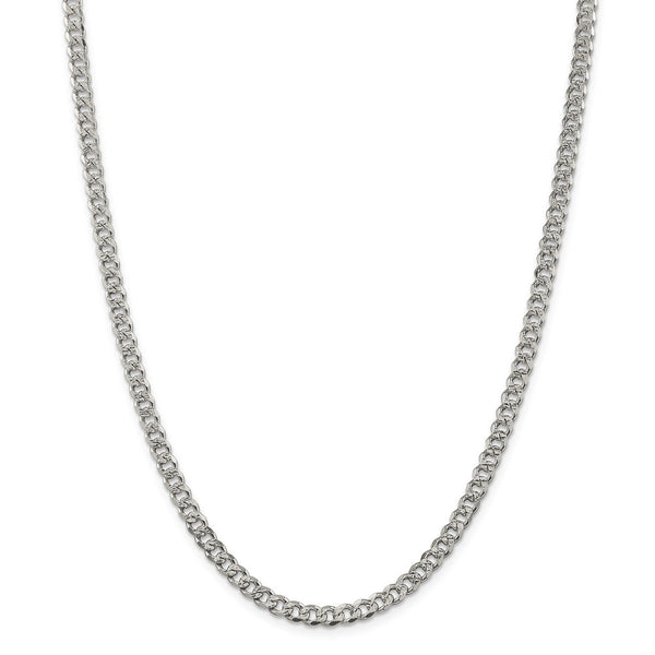 Sterling Silver 4.5mm PavÇ Curb Chain-WBC-QCF120-24