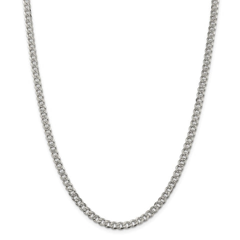Sterling Silver 4.5mm PavÇ Curb Chain-WBC-QCF120-18