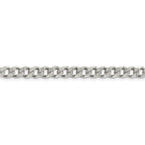Sterling Silver 5.5mm PavÇ Curb Chain-WBC-QCF150-22
