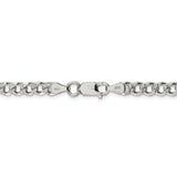 Sterling Silver 5.5mm PavÇ Curb Chain-WBC-QCF150-24
