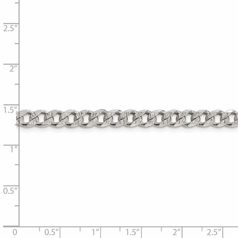 Sterling Silver 5.5mm Pave Curb Chain-WBC-QCF150-30