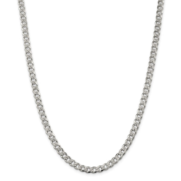 Sterling Silver 5.5mm PavÇ Curb Chain-WBC-QCF150-26
