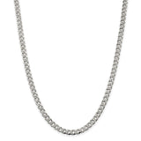 Sterling Silver 5.5mm PavÇ Curb Chain-WBC-QCF150-18