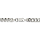 Sterling Silver 7mm PavÇ Curb Chain-WBC-QCF180-20