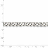 Sterling Silver 7mm Pave Curb Chain-WBC-QCF180-30