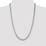 Sterling Silver 7mm PavÇ Curb Chain-WBC-QCF180-26