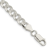 Sterling Silver 7mm PavÇ Curb Chain-WBC-QCF180-8