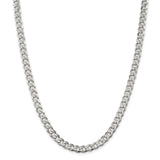 Sterling Silver 7mm PavÇ Curb Chain-WBC-QCF180-22