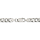 Sterling Silver 7.5mm PavÇ Curb Chain-WBC-QCF200-18