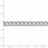 Sterling Silver 7.5mm Pave Curb Chain-WBC-QCF200-22