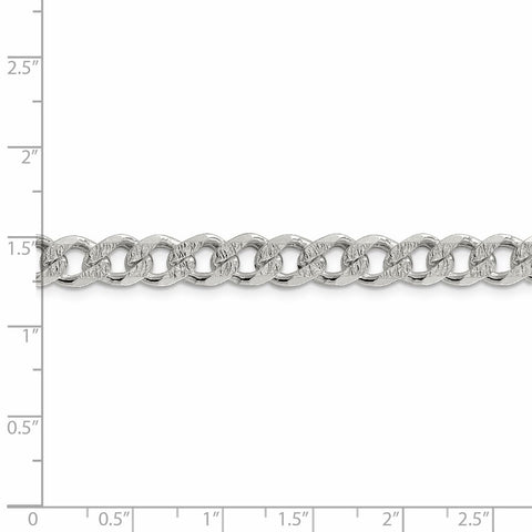 Sterling Silver 7.5mm PavÇ Curb Chain-WBC-QCF200-8