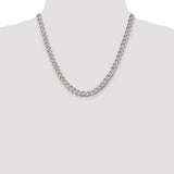 Sterling Silver 7.5mm PavÇ Curb Chain-WBC-QCF200-20