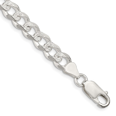 Sterling Silver 7.5mm Pave Curb Chain-WBC-QCF200-9