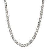 Sterling Silver 7.5mm PavÇ Curb Chain-WBC-QCF200-18
