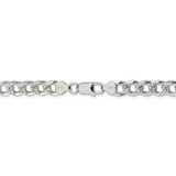 Sterling Silver 8mm PavÇ Curb Chain-WBC-QCF220-8