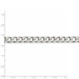 Sterling Silver 8mm PavÇ Curb Chain-WBC-QCF220-8