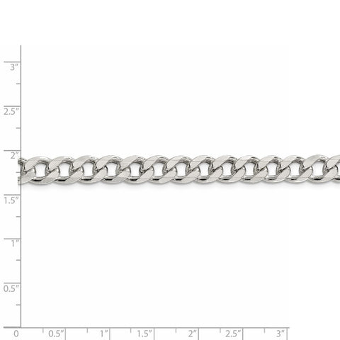 Sterling Silver 8mm PavÇ Curb Chain-WBC-QCF220-8