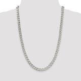 Sterling Silver 8mm PavÇ Curb Chain-WBC-QCF220-26
