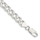 Sterling Silver 8mm PavÇ Curb Chain-WBC-QCF220-8