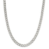Sterling Silver 8mm Pave Curb Chain-WBC-QCF220-22