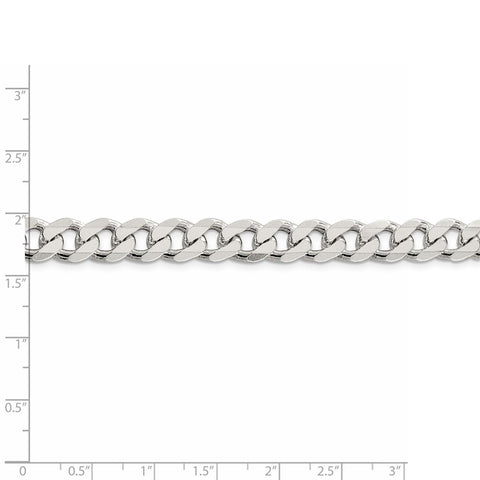 Sterling Silver 9.15mm PavÇ Curb Chain-WBC-QCF250-9