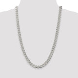 Sterling Silver 9.15mm PavÇ Curb Chain-WBC-QCF250-26