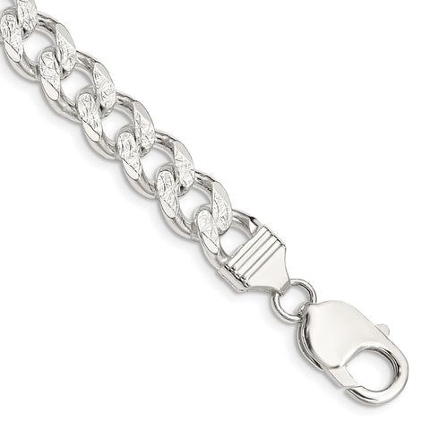 Sterling Silver 9.15mm PavÇ Curb Chain-WBC-QCF250-9