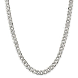 Sterling Silver 9.15mm PavÇ Curb Chain-WBC-QCF250-26