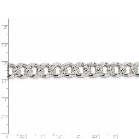 Sterling Silver 10.5mm PavÇ Curb Chain-WBC-QCF300-8