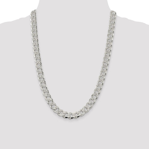 Sterling Silver 10.5mm PavÇ Curb Chain-WBC-QCF300-24