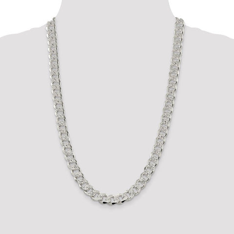 Sterling Silver 10.5mm PavÇ Curb Chain-WBC-QCF300-26