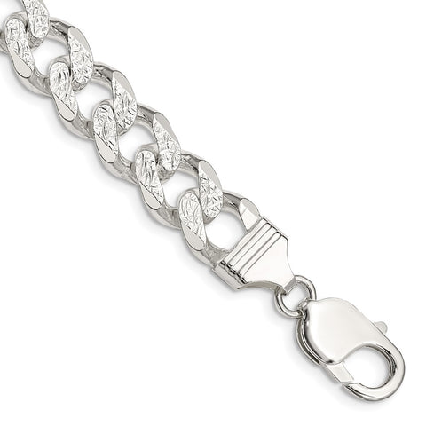 Sterling Silver 10.5mm PavÇ Curb Chain-WBC-QCF300-8