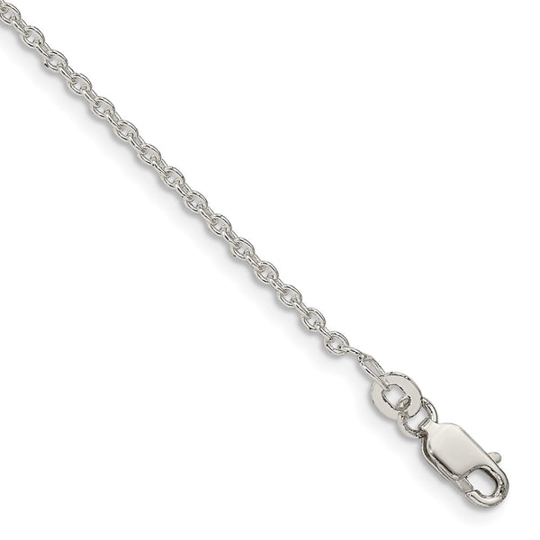Sterling Silver 1.95mm Cable Chain Anklet-WBC-QCL050-9