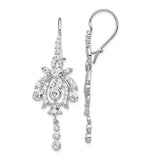 Cheryl M SS Rhodium Plated CZ Chandelier Kidney Wire Dangle Earrings-WBC-QCM108