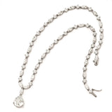 Cheryl M Sterling Silver Rhodium Plated Pear CZ 17in Necklace-WBC-QCM116-17