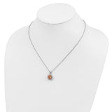 Cheryl M SS Rhodium-plated CZ and Simulated Morganite 18in Necklace-WBC-QCM1189-18
