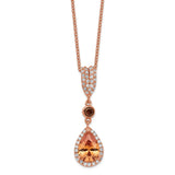 Cheryl M Sterling Silver Rose Gold-plated Multicolored CZ 18.5in Necklace-WBC-QCM1386-18.5