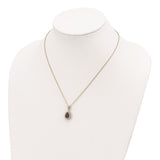 Cheryl M Sterling Silver Gold Plated & Teardrop Brown CZ 18.5in Necklace-WBC-QCM1388-18.5