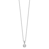Cheryl M 18in Sterling Silver & Gold-plated X & O Gallery 8mm CZ Necklace-WBC-QCM139-18