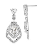 Cheryl M Sterling Silver Rhodium-plated Fancy CZ Post Dangle Earrings-WBC-QCM1400