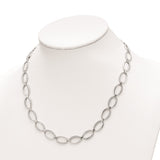 Cheryl M Sterling Silver Rhodium-plated CZ Oval 18in w/1 in ext Necklace-WBC-QCM1438-18