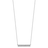 Cheryl M SS Rhodium-plated CZ Bar w/ 1.5in ext. Necklace-WBC-QCM1521-17.5